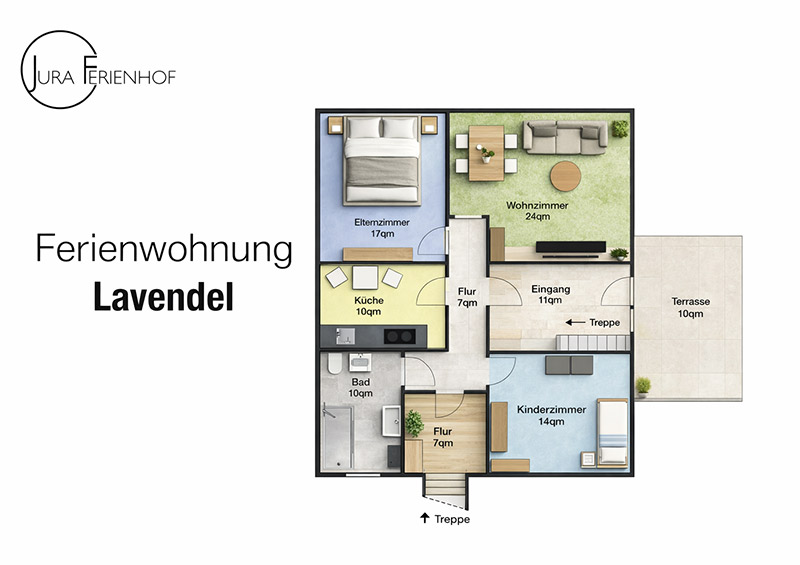 Grundriss Ferienwohnung Lavendel