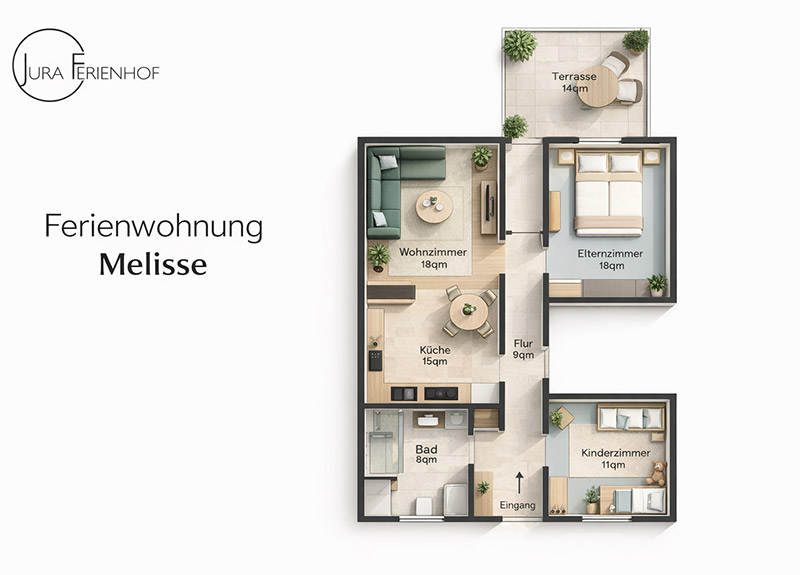 Grundriss Ferienwohnung Melisse